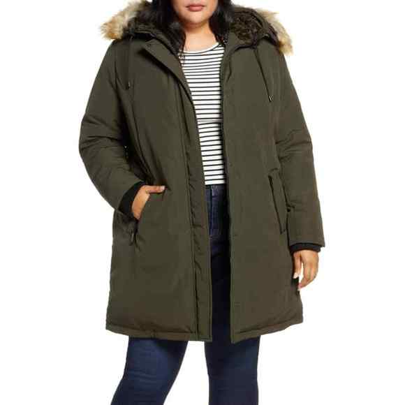 sam edelman faux fur hooded full zip parka